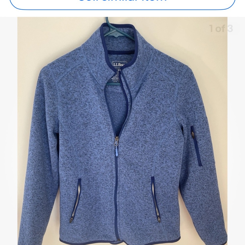 L.L. Bean Heathered Blue small Full Zip up Women's Jacket